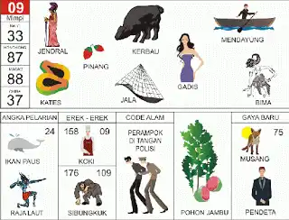 Erek erek buku mimpi 2d bergambar lengkap Ilustrasi Jendral dan Angka 09