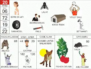 Erek erek buku mimpi 2d bergambar lengkap Ilustrasi Istri Sejati dan Angka 20